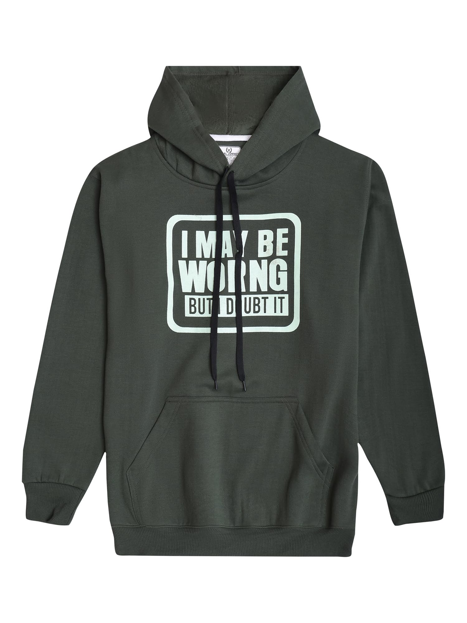 Fleece Regular Fit Printed Hoodie for Men-MACK639396-image-4