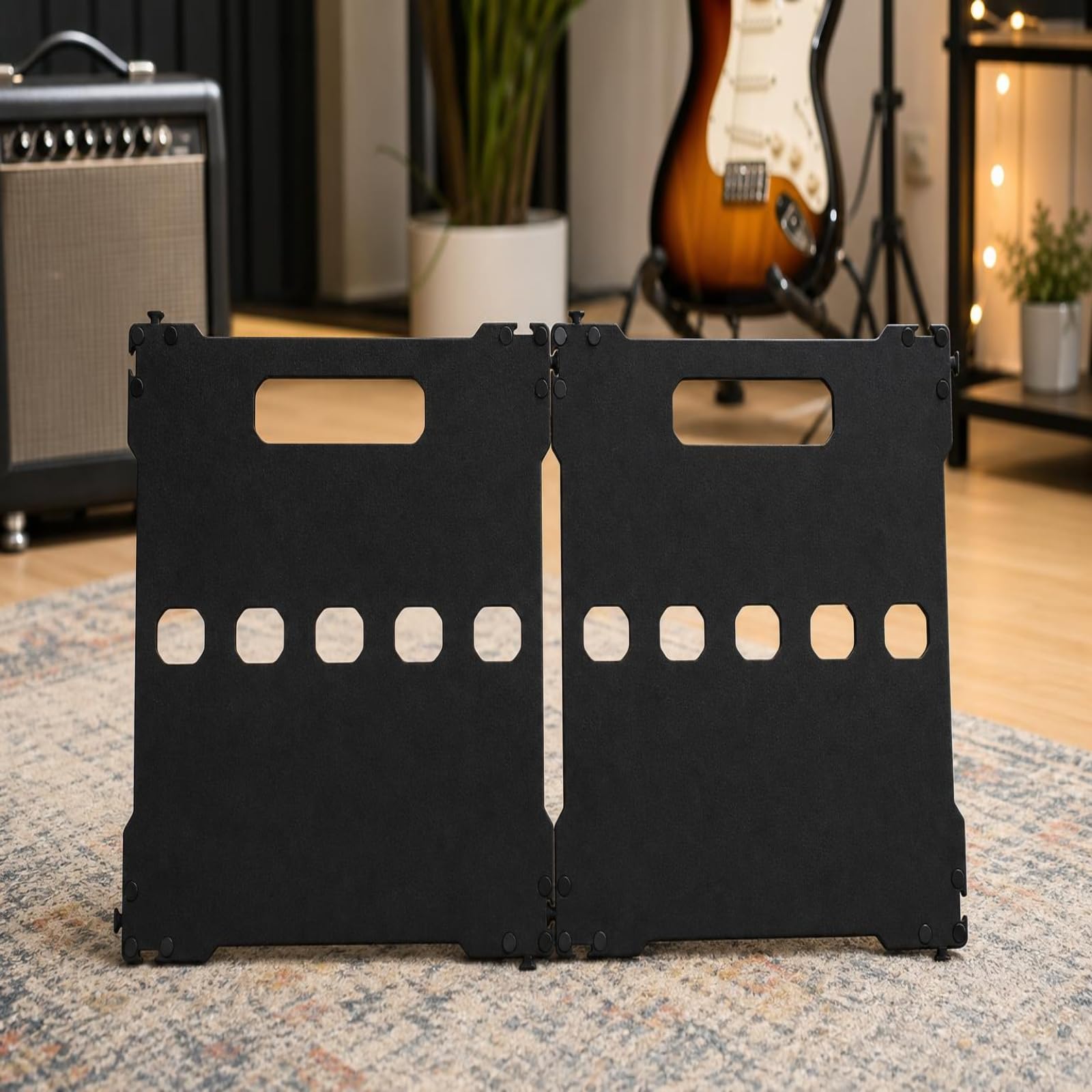 predolo 2 Stück Gitarren-Pedalboard ordentlich Effektpedalboard kompakt Gitarrenpedalboard für Proberaum