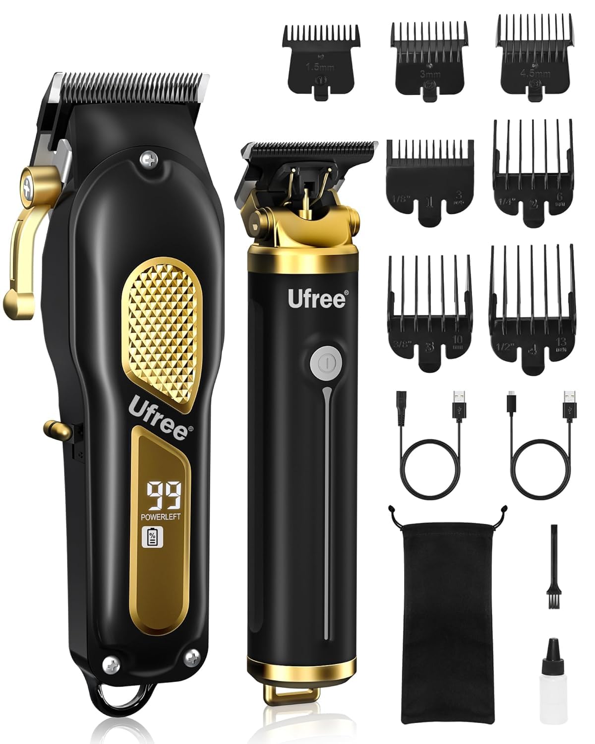 Professional Cordless Clippers and Trimmers Set for Men for Hair Cutting, Beard Trimmer, Barber Clippers, Rechargeable Electric Shaver, Gifts for Men