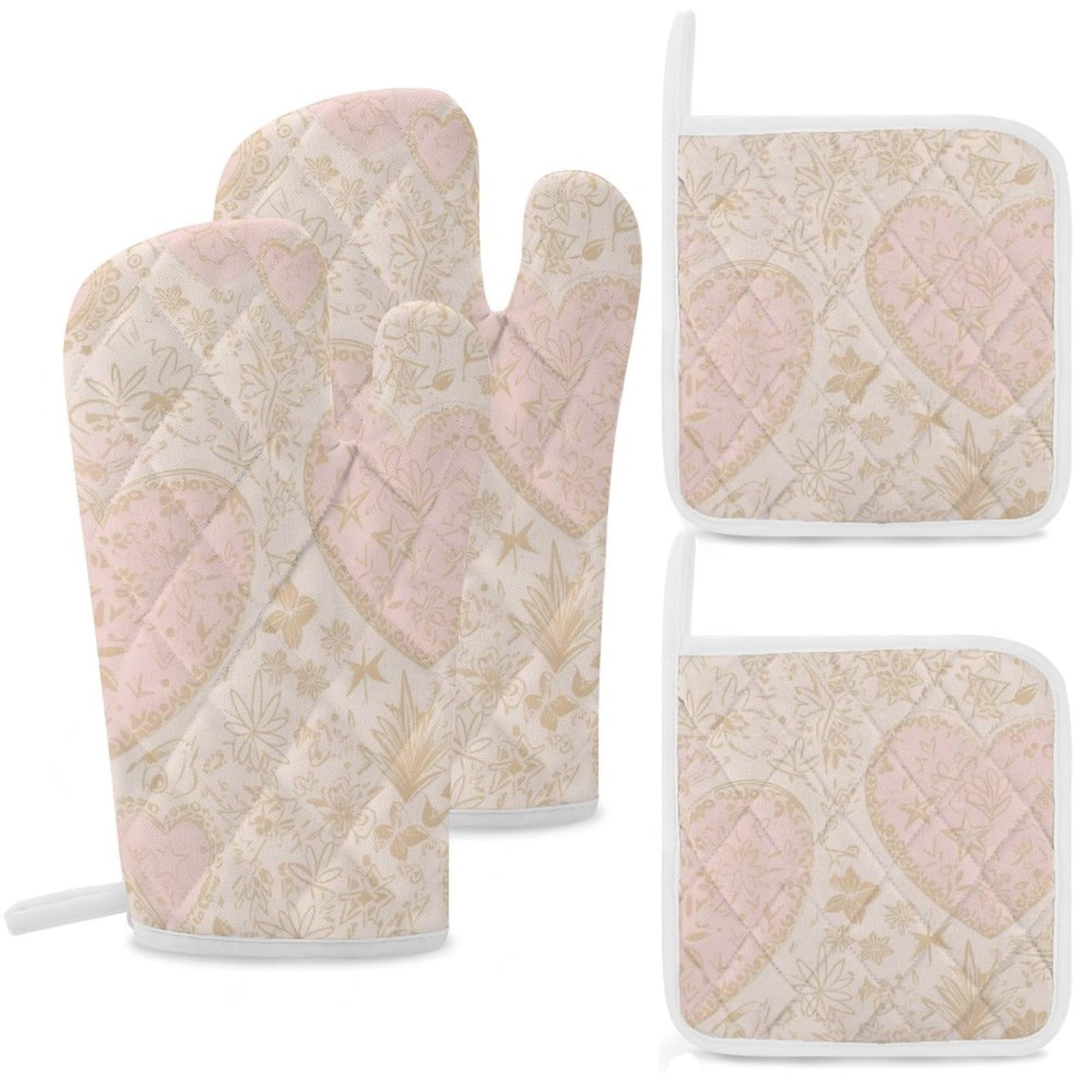 Maniques résistantes à la chaleur lot de 4 gants antidérapants pour cuisine