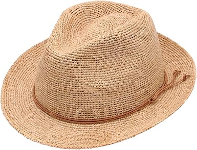 Raffia Straw Hat Panama Fedora UV 
