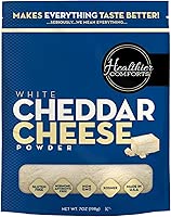 Healthier Comforts White Cheddar Cheese Powder | Gluten Free, Kosher, Keto-Friendly, Non-GMO, Antibiotic & Hormone Free | Perfect for Popcorn Seasoning, Mac and Cheese, Pasta & Sauces | Made in USA (7 oz)