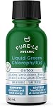Pure-lē Natural Chlorophyll Liquid Greens | Organic (COR Certified), Gluten-Free, Vegan | Activated Charcoal Mint Flavor (450 mL) – Natural Body Deodorant, Alkalizing & Antioxidant Support