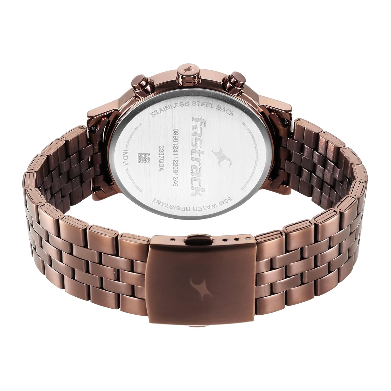 Fastrack Tick Tock Quartz Multifunction Watch, back view