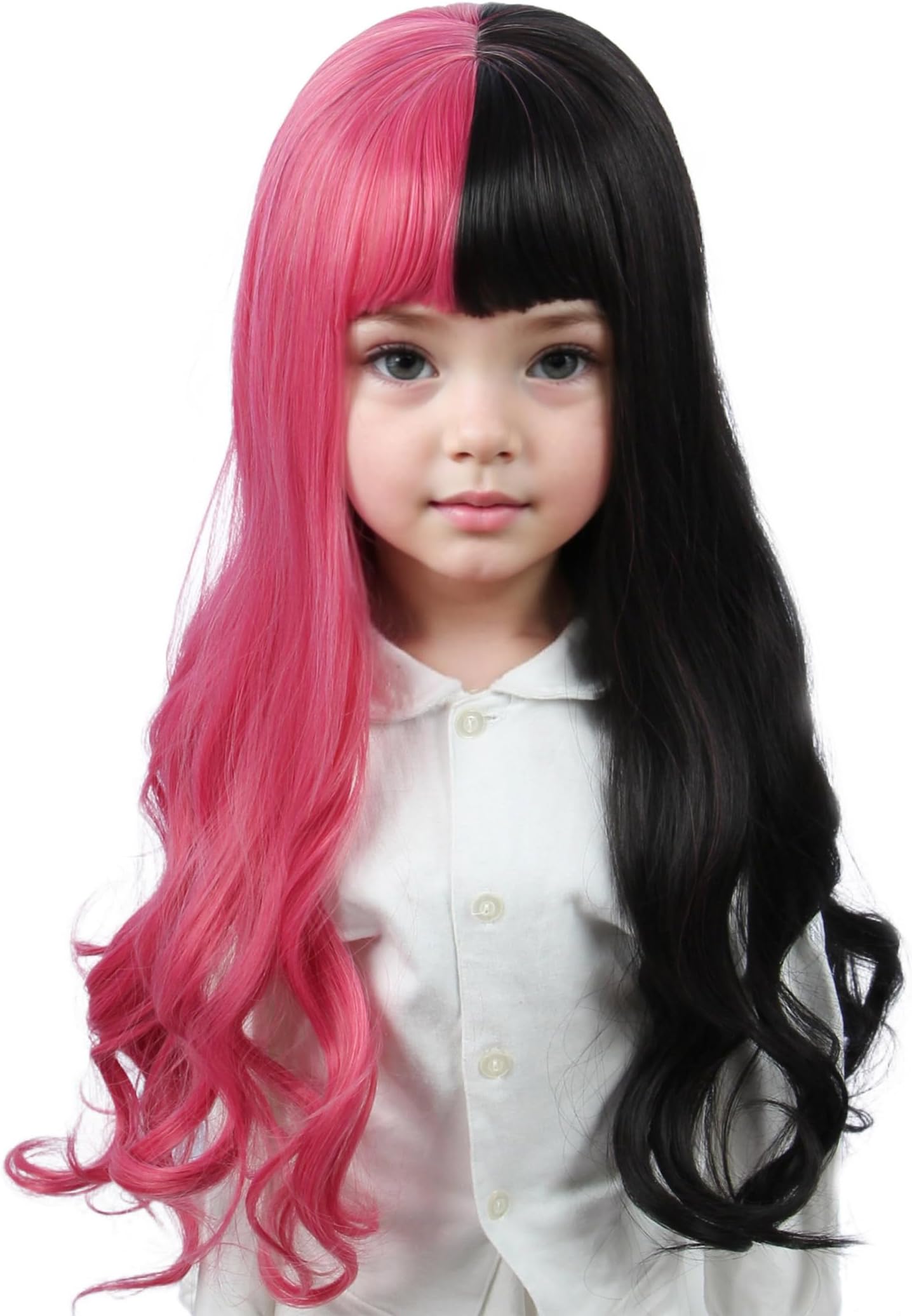 Kids Pink and Black Wig Halloween Costume Cosplay Wig for Child