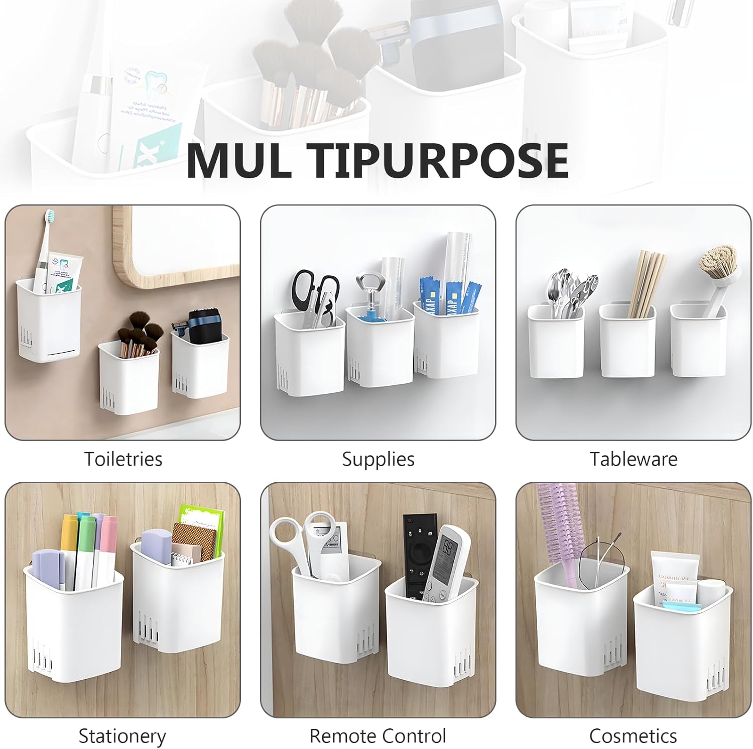 Wall Mounted Toothbrush Holders，Removable Drill-Wall Shower Holder