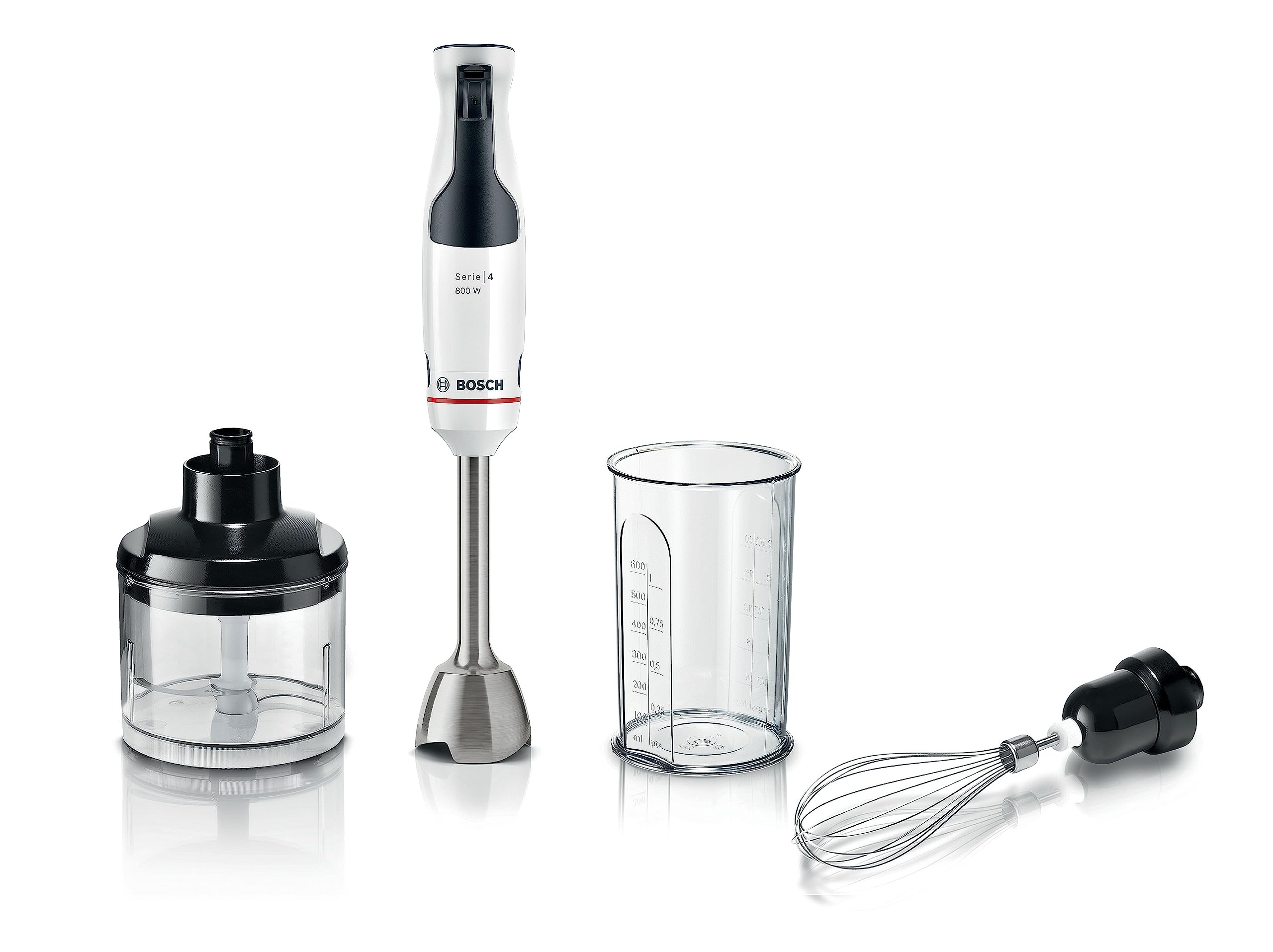 Mixeur Plongeant Bosch ErgoMaster Série 4 - 800 Watts, Accessoires Inclus