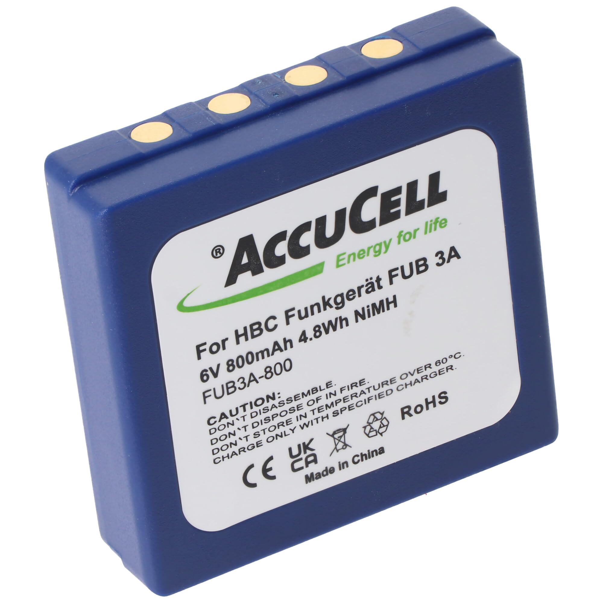 Batteria 800 mAh compatibile con radio HBC FUB 3A batteria BA203060, BA222060, 6 Volt 730 mAh