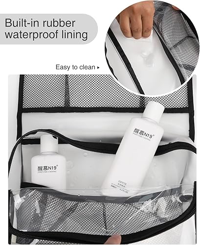 Miniatura 30 de Neceser colgante de viaje para hombres y mujeres, kit de viaje, bolsa de afeitar, impermeable, organizador de maquillaje para baño, ducha, azul