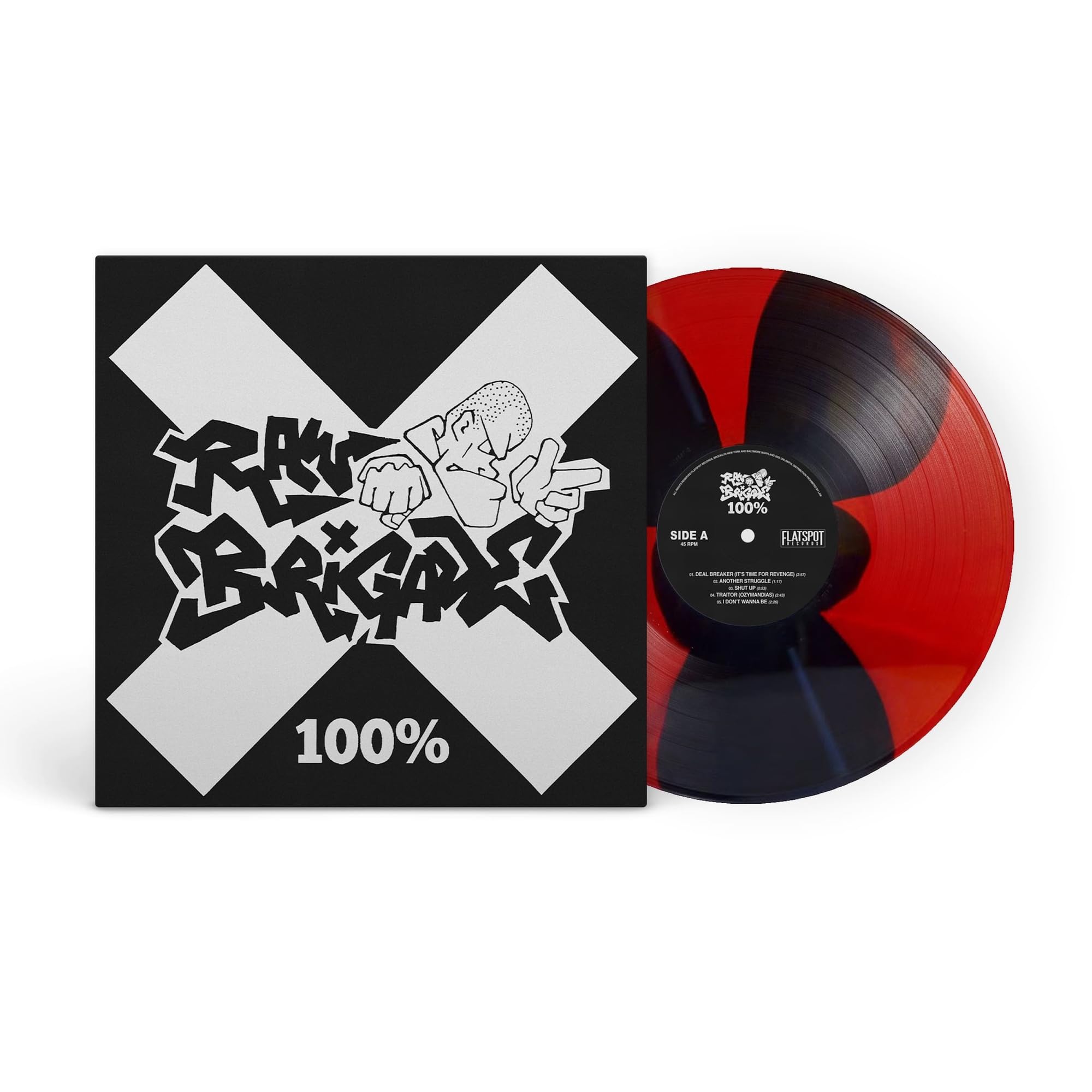 RAW BRIGADE - 100% - Vinyl (red & black pinwheel vinyl LP)