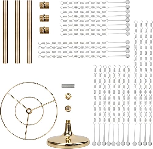 Miniatura 5 de Fitous 2 jarrones de 29.5 pulgadas de alto para centros de mesa, soporte de flores doradas con colgante de cristal, soporte de flores de metal para