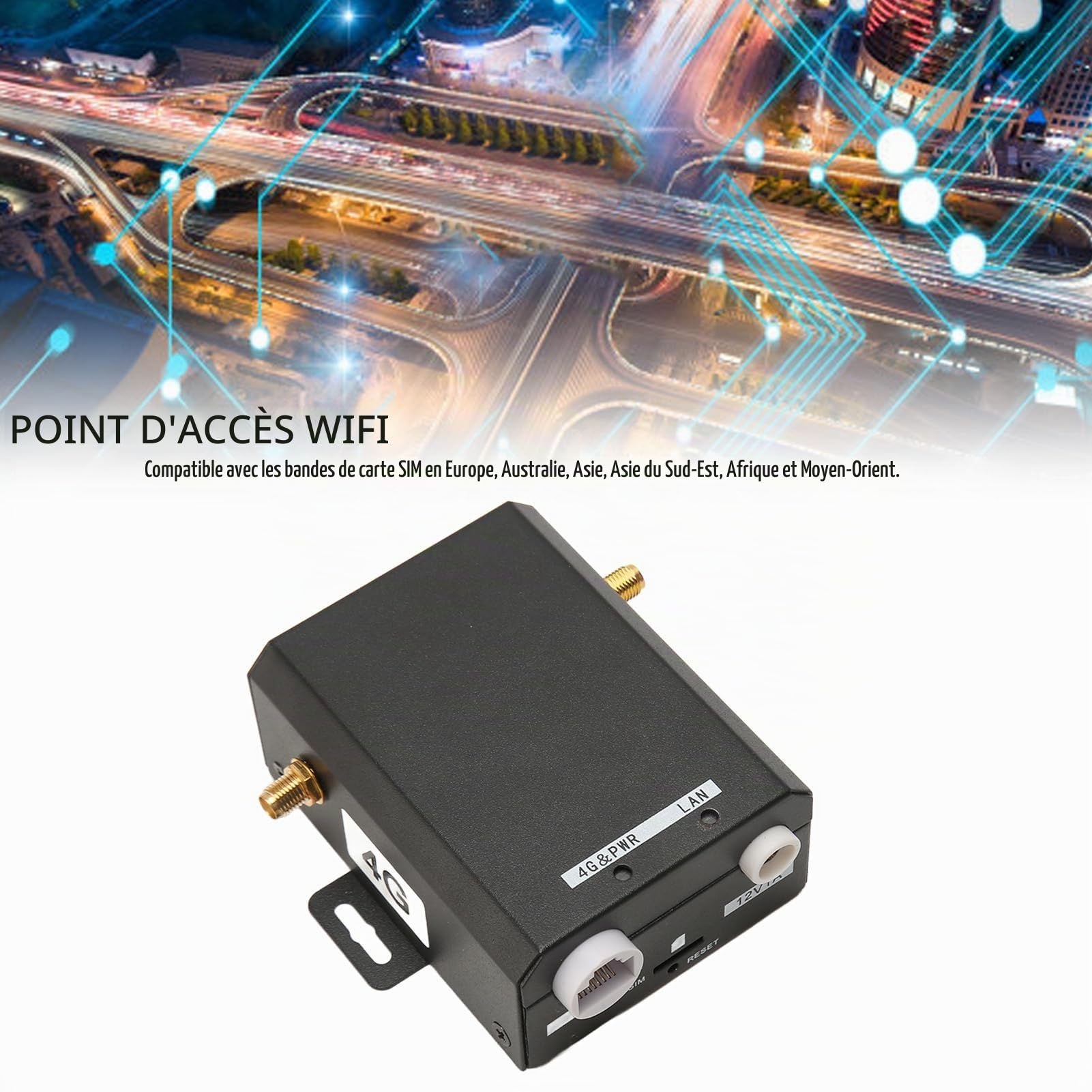 Routeur Industriel 4G LTE avec Emplacement pour Carte SIM, Routeur WiFi Portable, Routeur de Modem sans Fil 150 Mbps, Modem Cellulaire avec Antenne Externe, Prise en Charge de 16