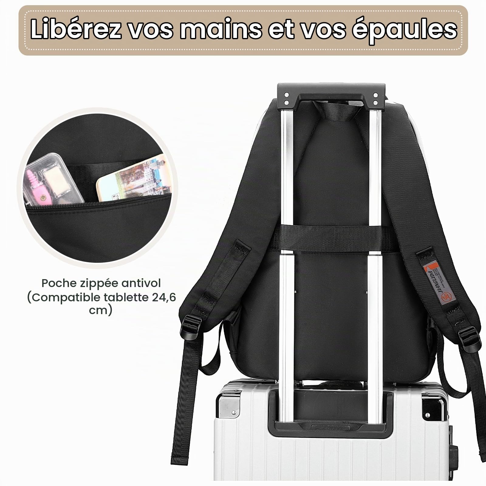 Amythe Sac à Dos pour Filles Adolescents - Cartable Primaire College Tendance Imperméable pour un Usage Quotidien Décontracté, Sac Ecole Grande pour Filles Garçons 9-16 ans
