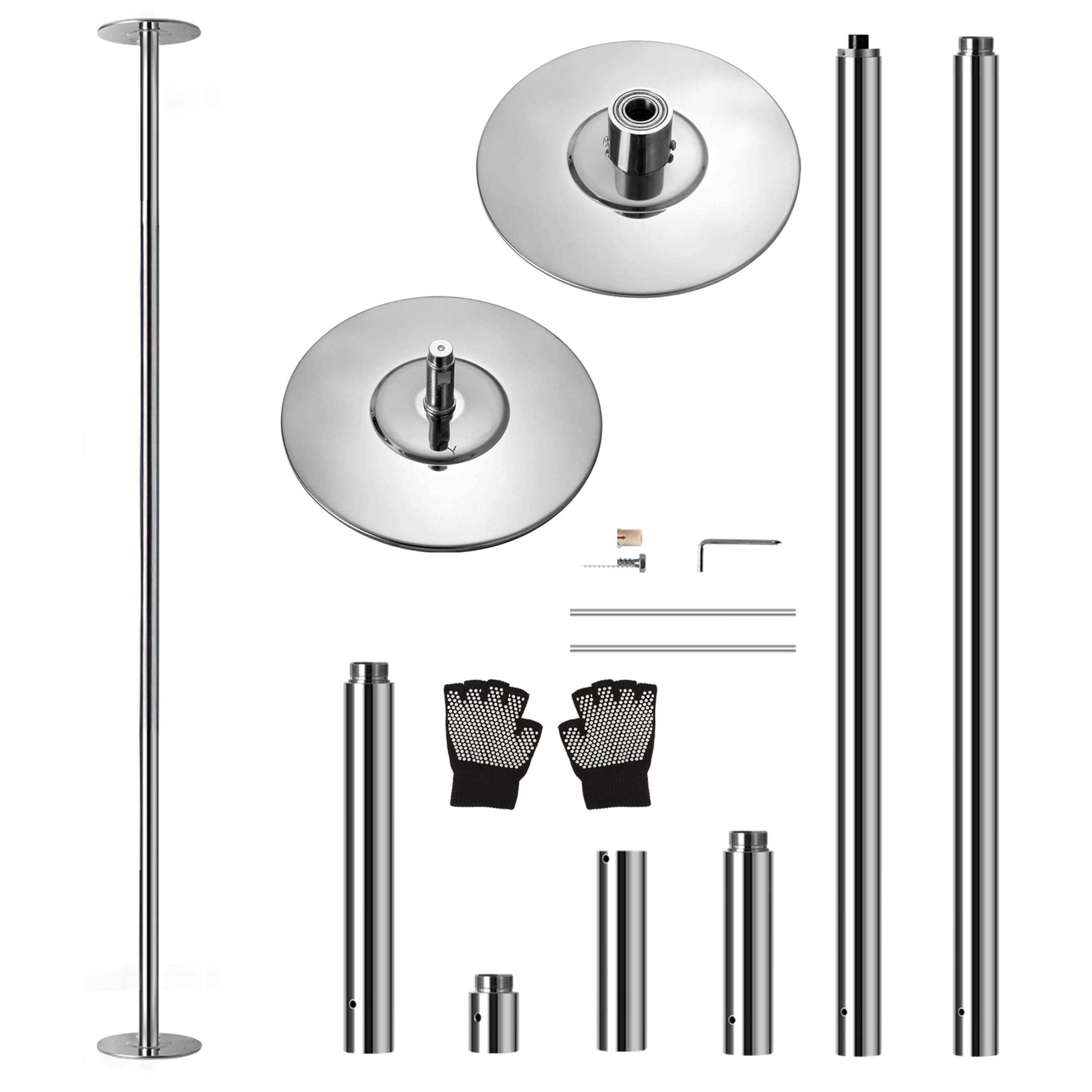 SereneLife Pole Dance Stange Indoor – Höhenverstellbar, Statisch & Rotierend, 204–274cm Turnstange Indoor für Zuhause – Robuster Stahl, Kein Bohren – Fitness Poledance Tanztraining – 280kg Traglast