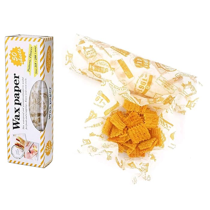 100 Pack Wax Paper Food Wrappers - Heart & Rose Pattern, Greaseproof & Waterproof For Sandwiches, Baking, Picnics - View #4