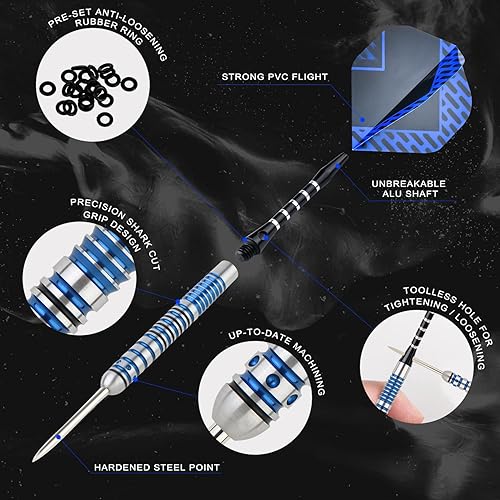 Miniatura 3 de Formula Sports Juego de dardos de punta de acero al 90% tungsteno, juego de puntas de metal profesionales disponibles en 0.74 oz0.78 oz0.81 oz0.85