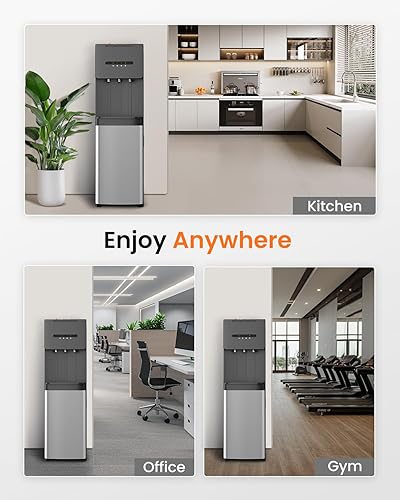 Miniatura 8 de Feelfun - Dispensador de agua de carga inferior para botellas de 5 galones, 3 temperaturas con boquillas calientes, frías y de habitación, enfriador