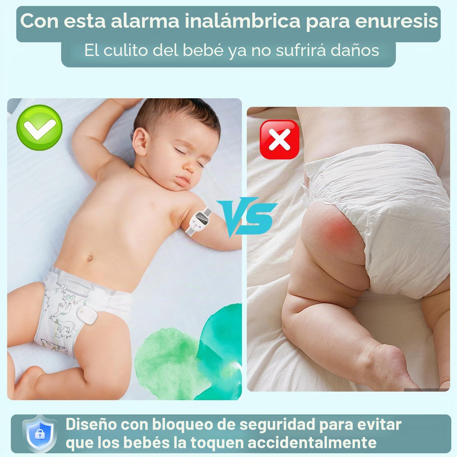 Alarma inalámbrica para niños, con mando a distancia, 3 modos de recordatorio, 2 tonos de llamada, carga USB, temporizador, alarma para entrenamiento de orinal nocturno Superwindun (versión básica​)