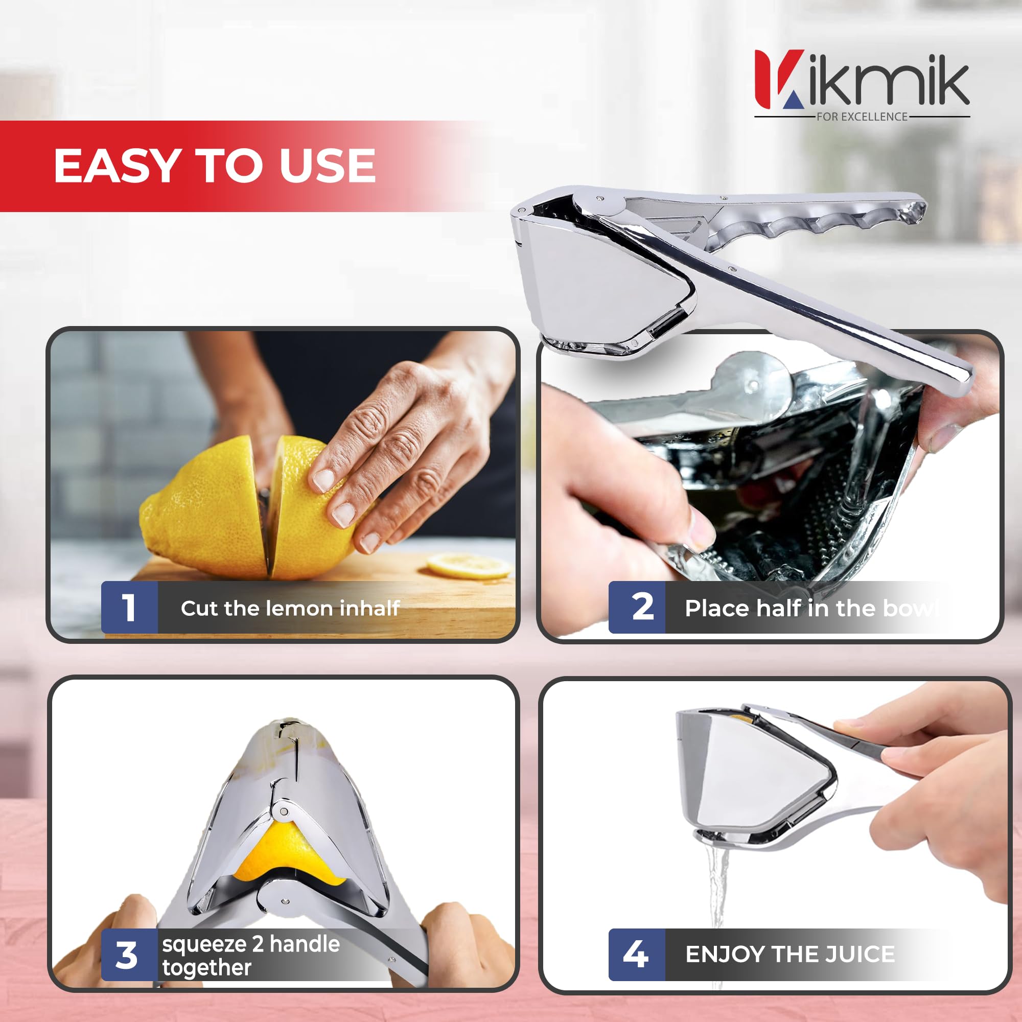 Amazon.com: Kikmik Stainless Steel Lemon Squeezer -CitrusEase