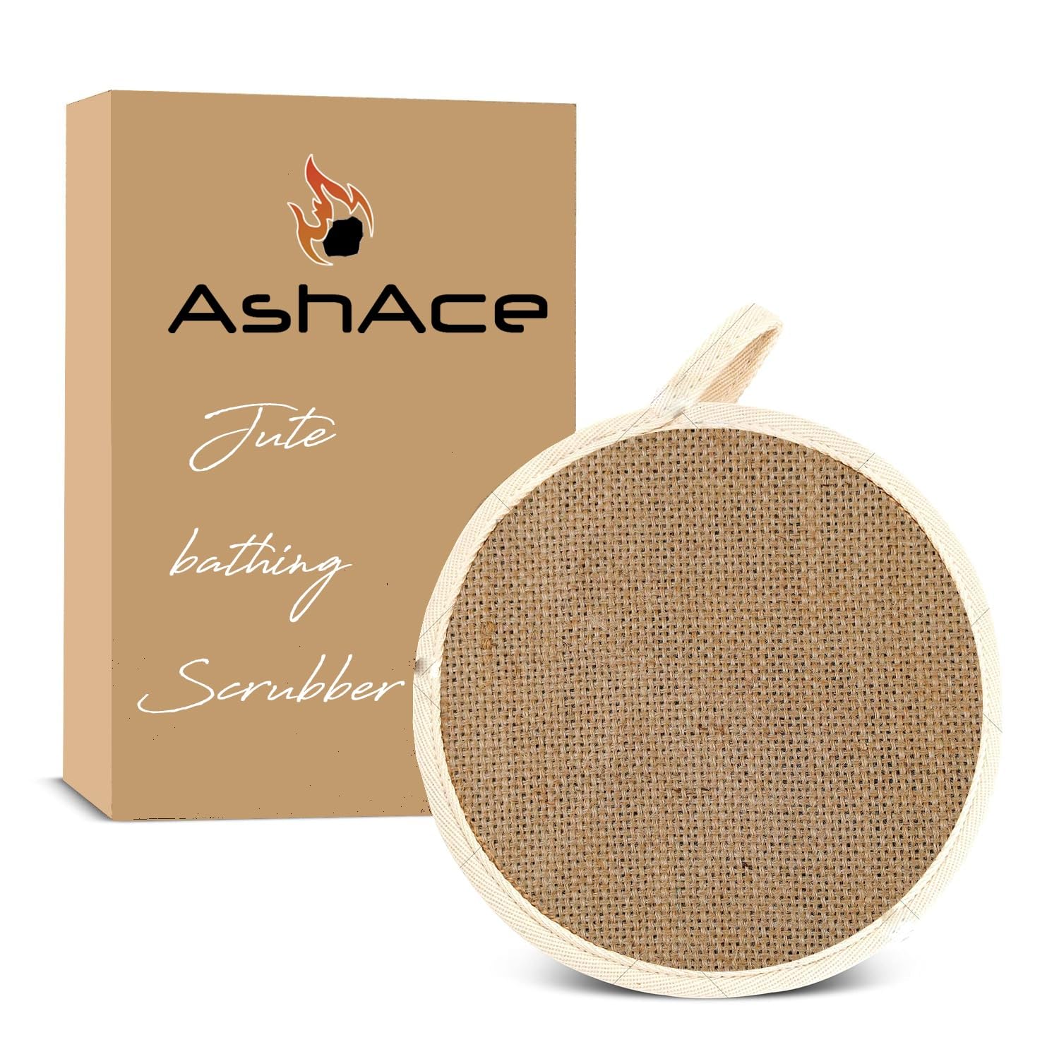 AshAce Natural Organic Jute Loofah Body Scrubber for Bath | Exfoliating Bath Sponge for Men & Women | Deep Cleansing, Dead Skin Removal & Gentle Massage Reusable Bath Scrubber-image-41