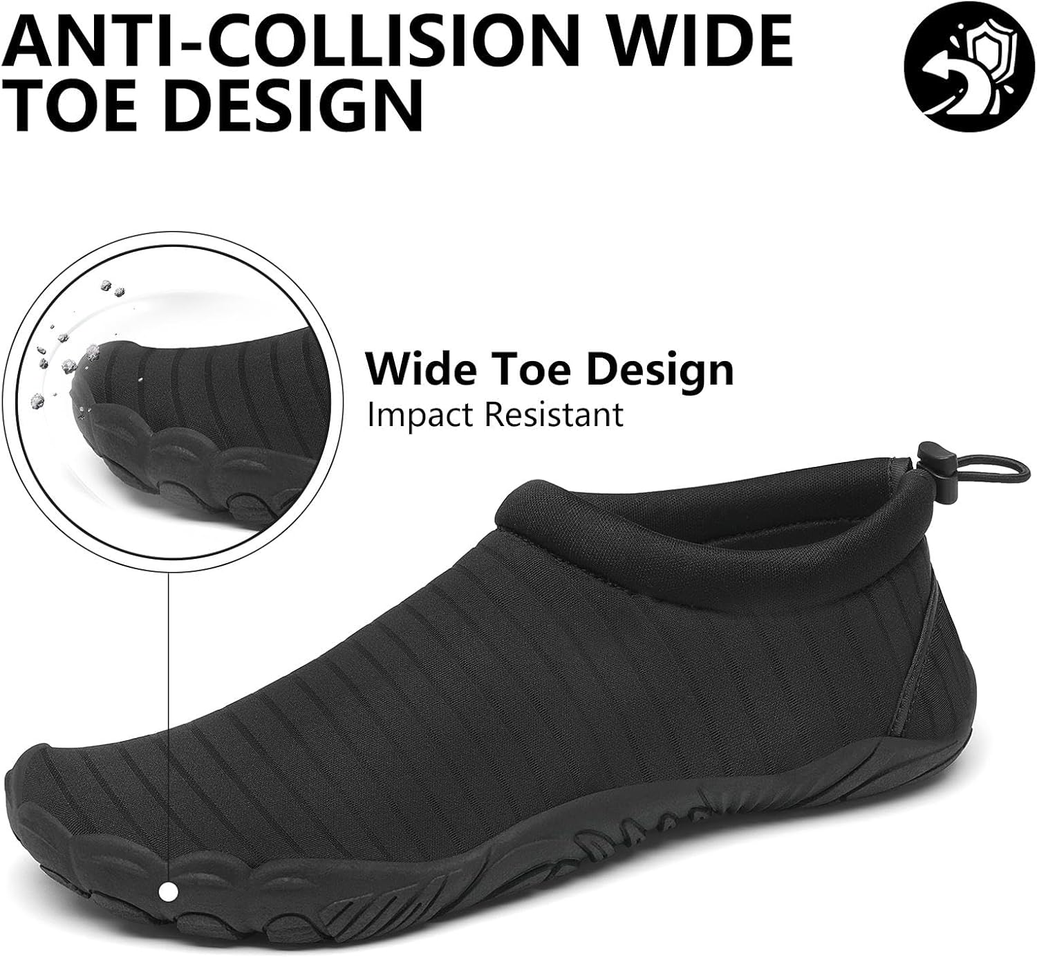 Mishansha Womens Mens Water Swim Shoes Wide Toe Box Barefoot Shoes US Size 5.5-13.5 Women / 3-11.5 Men - Image 2