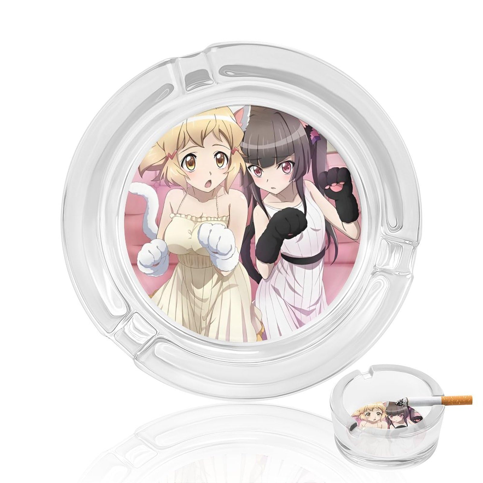 Amazon.co.jp: ガラス灰皿 可愛いアニメ柄 立花 響 暁 切歌 戦姫絶唱