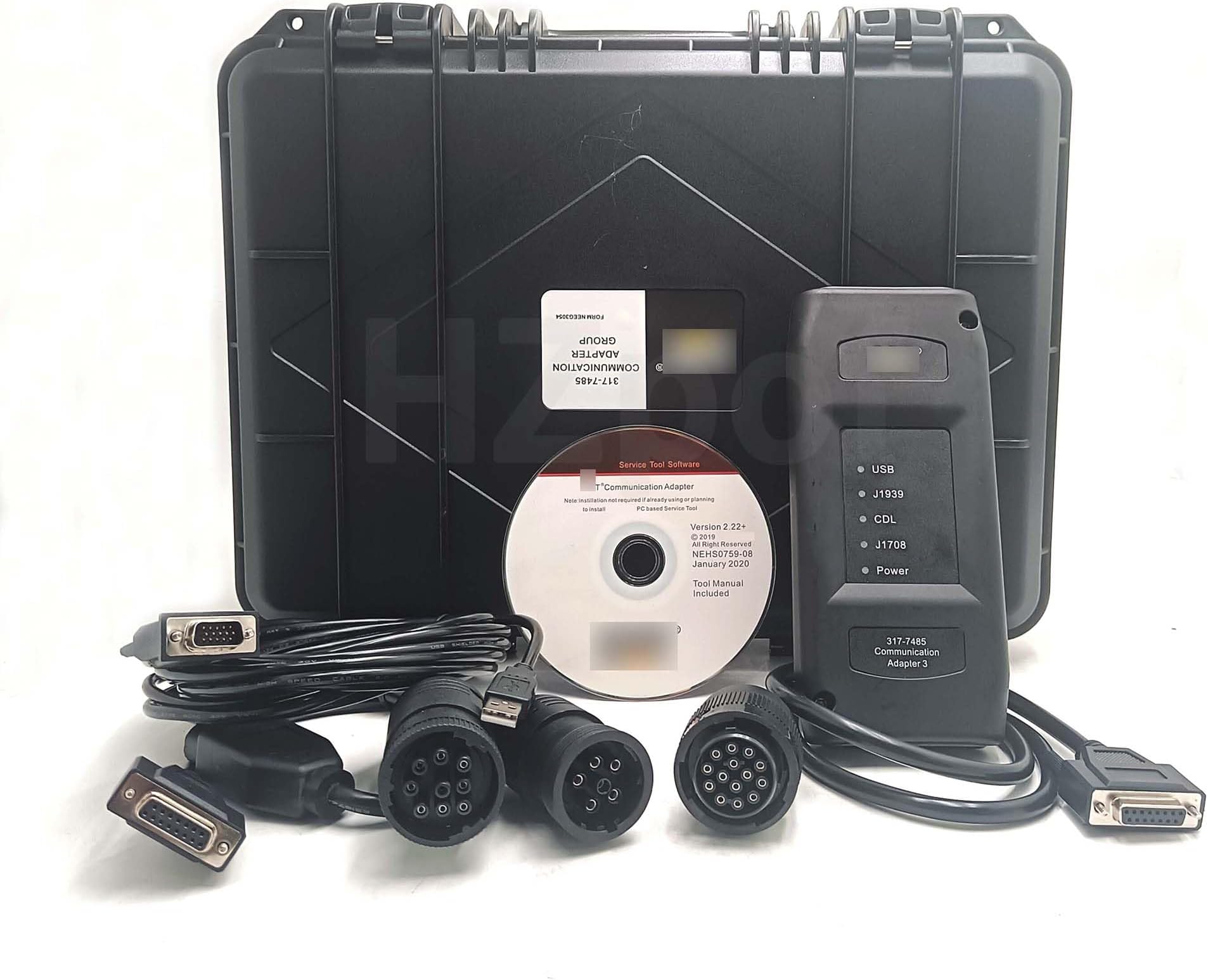 ET3 317-7485 for Caterpillar CAT Communication Adapter Diagnostic Tool Truck Excavator Engine with 2019C 6+9+14pin Cable (ET3 with Software)