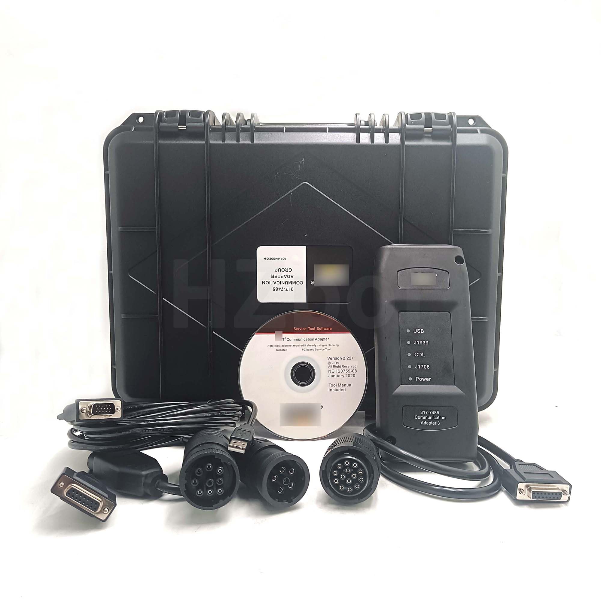 ET3 317-7485 for Caterpillar CAT Communication Adapter Diagnostic Tool Truck Excavator Engine with 2019C 6+9+14pin Cable (ET3 with Software)