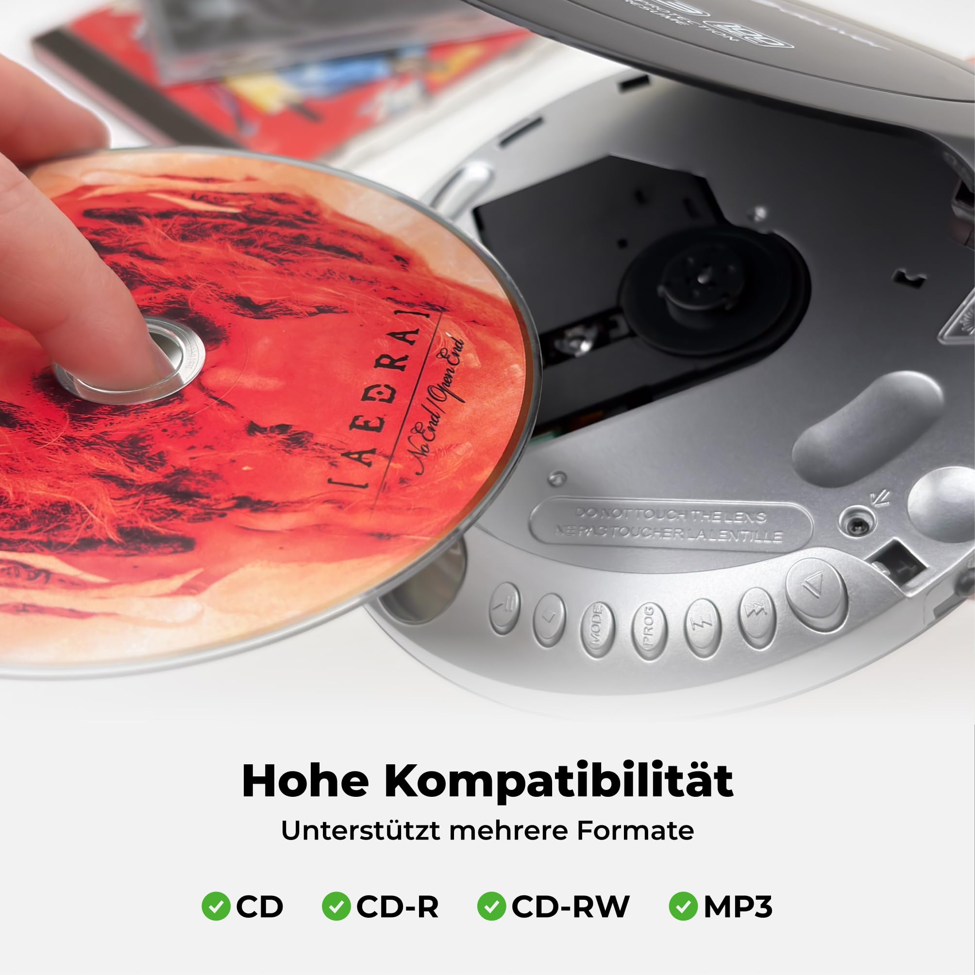 Denver Tragbarer CD-Player DMP-391 - Walkman - Anti-Schock-Funktion Mit Bassverstärkungssystem - mit Kopfhörer