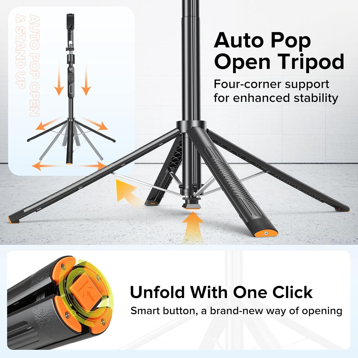 Perche à selfie avec suivi automatique du visage pour iPhone, rotation à 360°, support de téléphone avec télécommande, support d'appareil photo de 180 cm pour créateur de contenu (télécommande