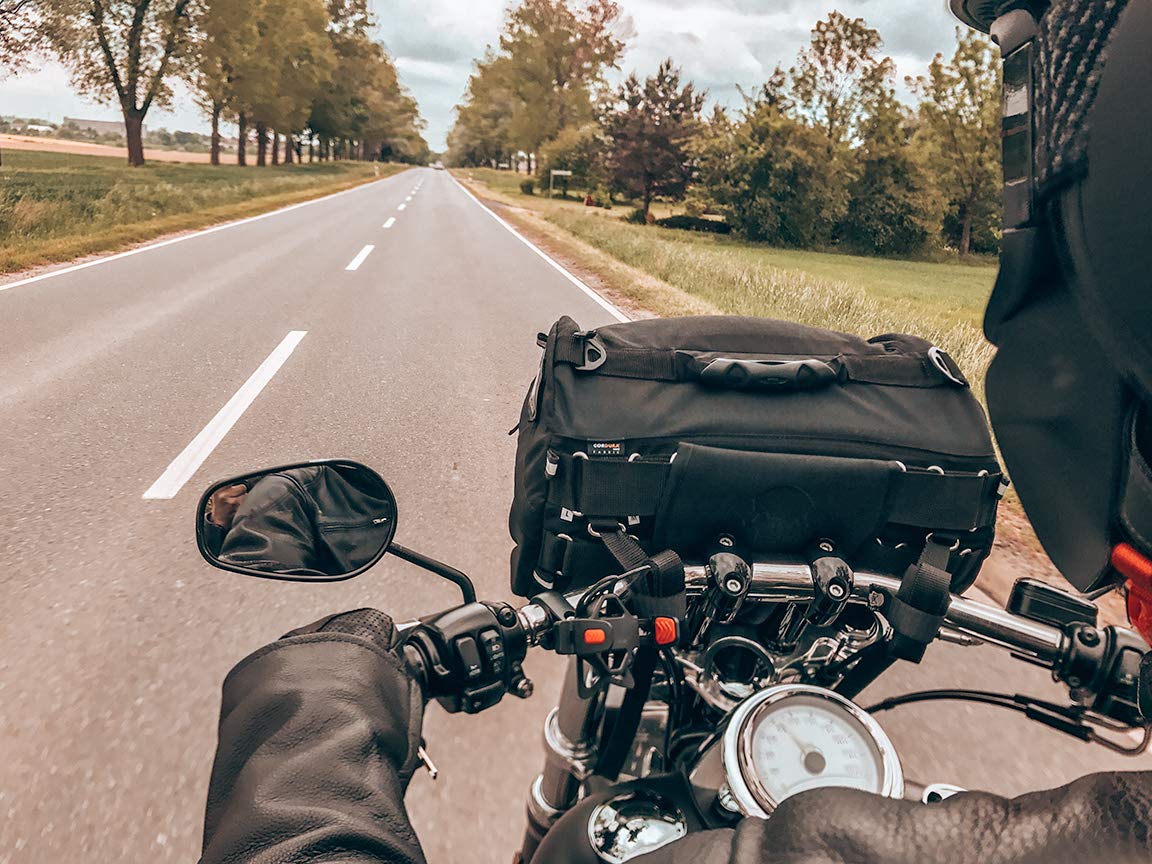 Tube Motorrad-Reisegepäck,Hecktasche aus wasserdichtem Cordura, 24 Liter Fassungsvermögen, Motorradsitz/Gepäckträger/Sissy Bar Tasche (Cordura, M (24 Liter))
