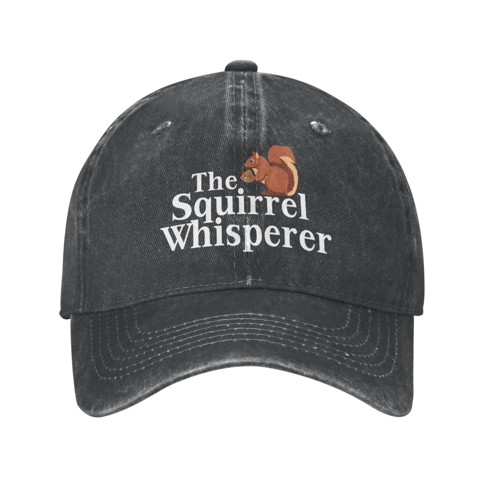 Nlwqekv Unisex Black Funny Squirrel Hat The Squirrel Whisperer Hat For Men Dad Hat Fashionable Hats