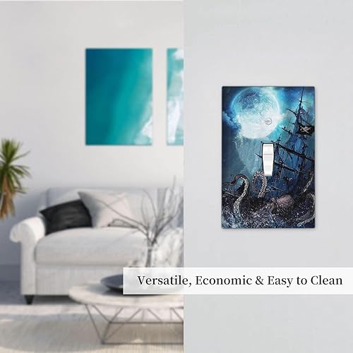 Vista 606 de Placa de pared con interruptor de luz de doble interruptor de pared para niños, diseño de dinosaurio, galaxia, espacio exterior, planeta, nebulosa