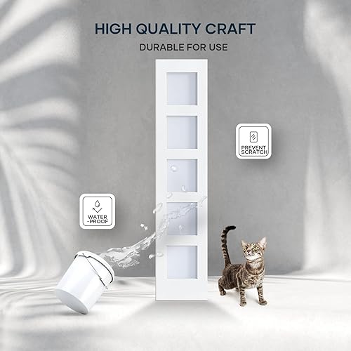 Miniatura 4 de EaseLife Puerta de granero de vidrio de 48 x 84 pulgadas (puerta doble de 24 x 84 pulgadas) con kit de herramientas correderas de 8 pies incluido y