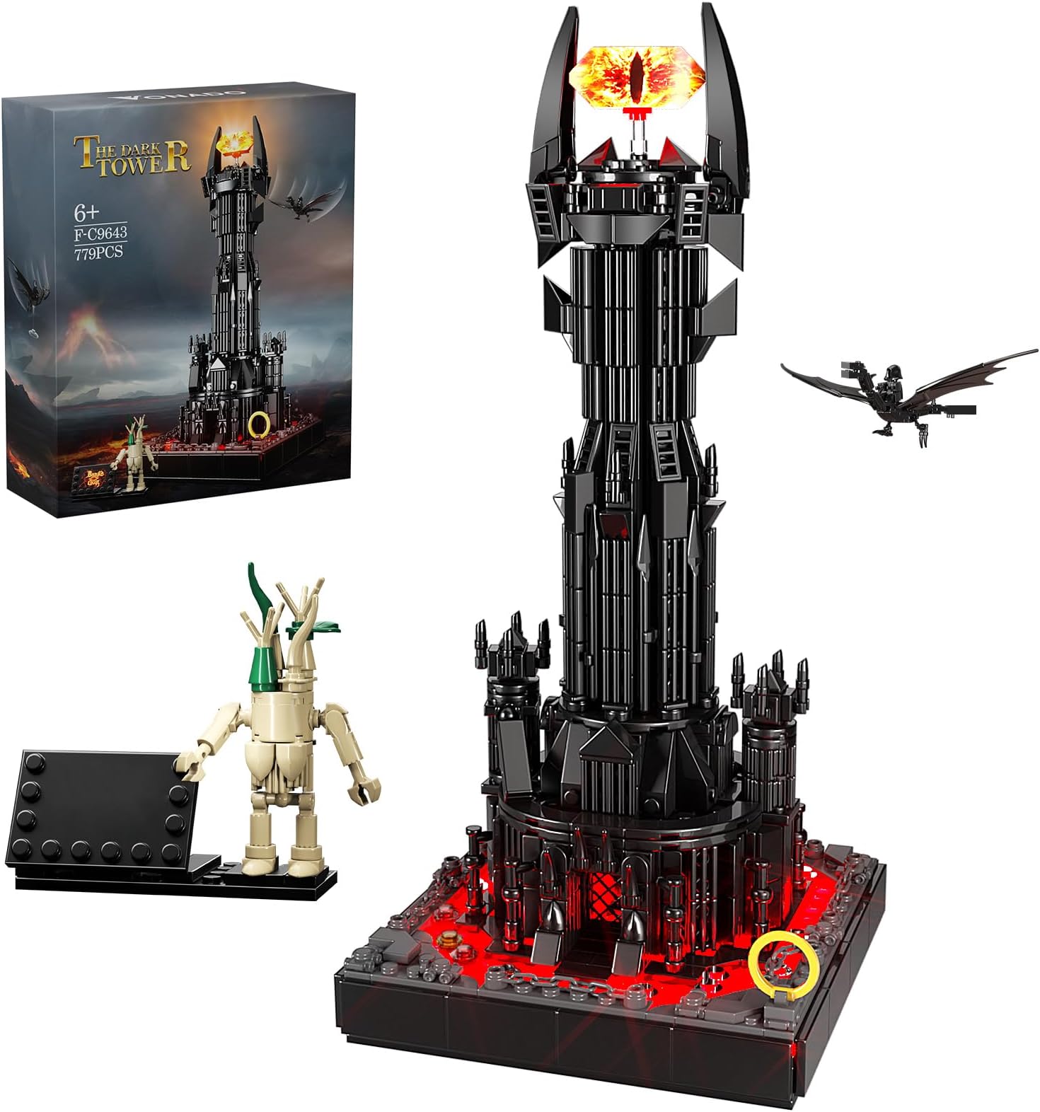 VONADO Dark Tower Building Set, Compatible with Magic Castle Block Set, Castle Architecture Bricks with LED Lights, Collection Gift for Adult and Film Fans, Great Toy for Kids 8-14 (779 PCS)