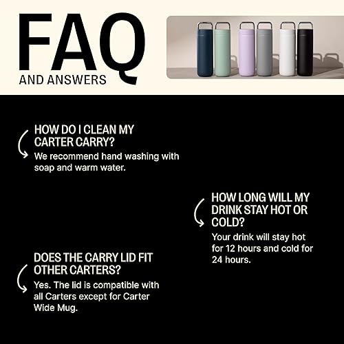 Miniatura 3 de Fellow Carter Carry - Vaso aislado al vacío de 20 onzas para agua, té, café, batidos y más, mantiene el calor durante 12 horasse mantiene frío
