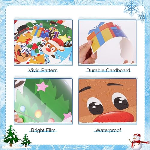 Miniatura 3 de Groovy - Kit de tablón de anuncios de Navidad, decoración de tablón de anuncios retro de Papá Noel para Navidad, invierno, vacaciones, escuela,