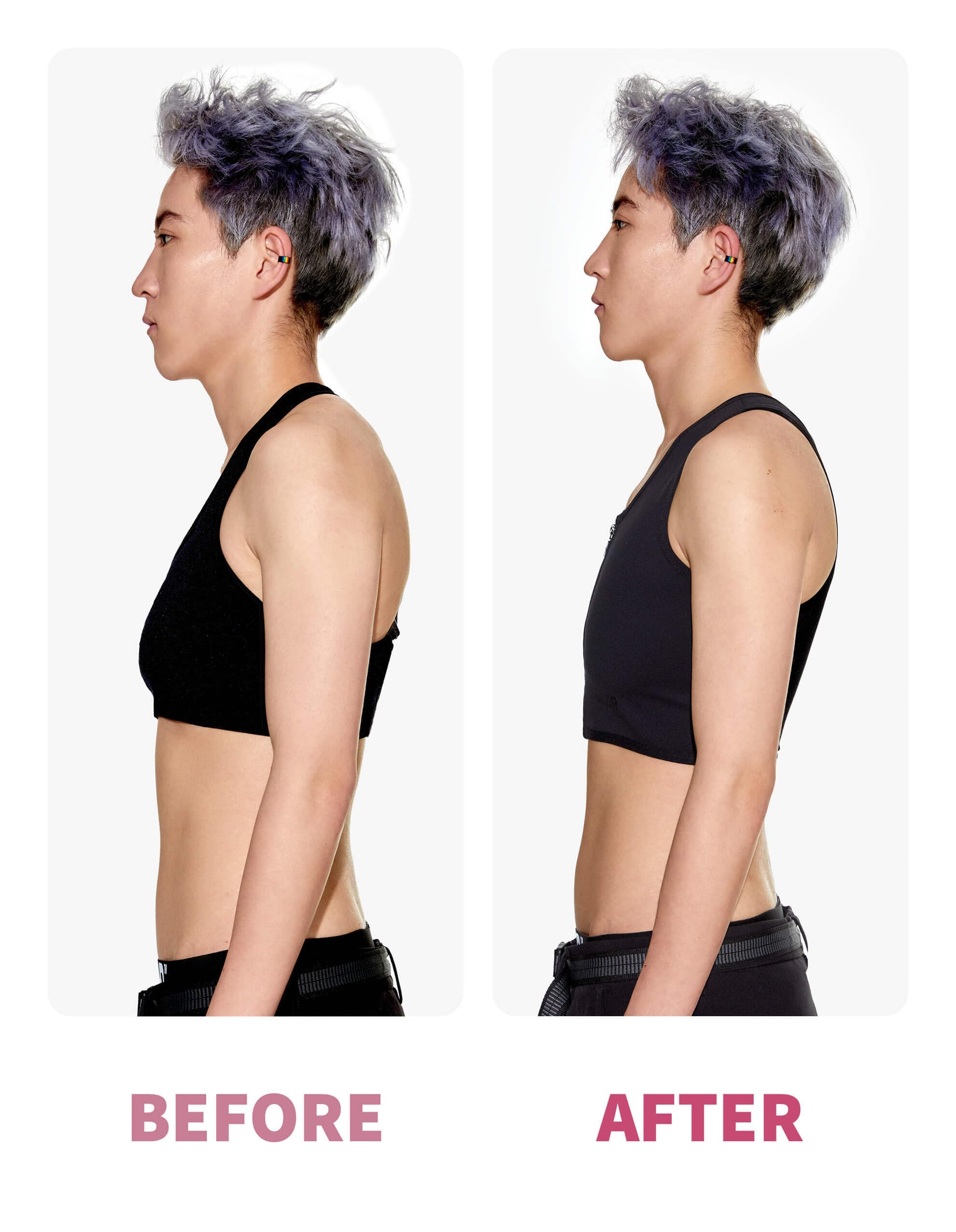 BnDR Chest Binder für FTM Transgender Pride – Kompressives Tanktop-Bustier mit Frontreißverschluss für LGBT-Tomboys, mit affirmierendem Design