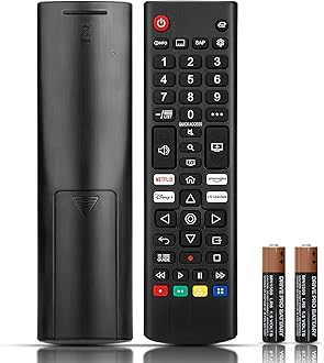 LG TV Remote Control Replacement - 2 AAA Batteries Included - LG Smart TV Remote for All LCD LED HDTV UHD 3D 4K NanoCell Models - AKB75095308 AKB75095307 LG Remote Control for TV with Smart Buttons
