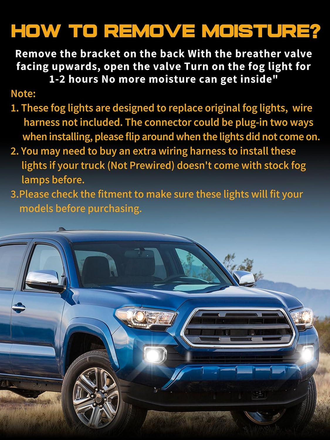 Led Fog Lights Compatible with 2016-2022 Tacoma, 2014-2022 4Runner, 2014-2019 Tundra, 2007-2014 Camry Truck, DOT Approved Driver and Passenger Side Driving fog Lamps Assembly Replacement-Black