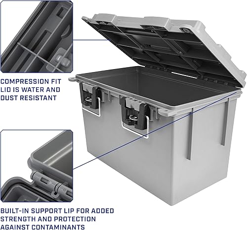 Miniatura 43 de Sheffield 12632 - Caja apilable para munición calibre .30, resiste al agua y al polvo, con cerradura y asa, para equipo de caza, suministros