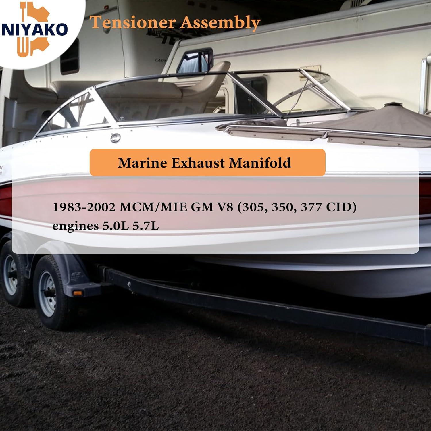 Exhaust Manifold Replacement# 18-1953-2 860246A10 860246Q11Fit 1983-2002 Mercruiser MCM/MIE GM V8 Engines 305 350 377 CID 5.0L 5.7L
