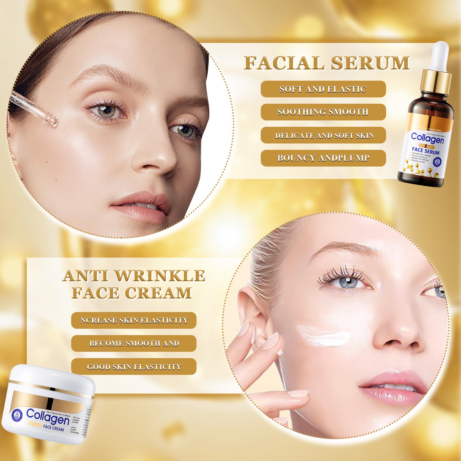 Set Skincare Collagene 13 Pezzi, Kit Skincare Viso Completo, Con Crema Collagene, Detergente Viso, Detergente, Crema Occhi, Siero Collagene, Cerotti Occhi, Maschera Collagene, Skincare Coreana Kit