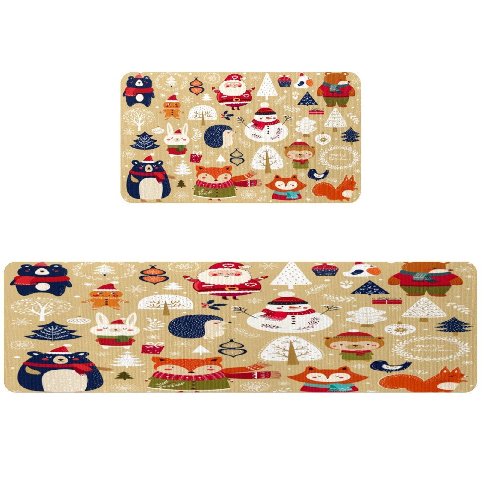 Tapis de cuisine de Noël en impression haute définition avec motifs ours