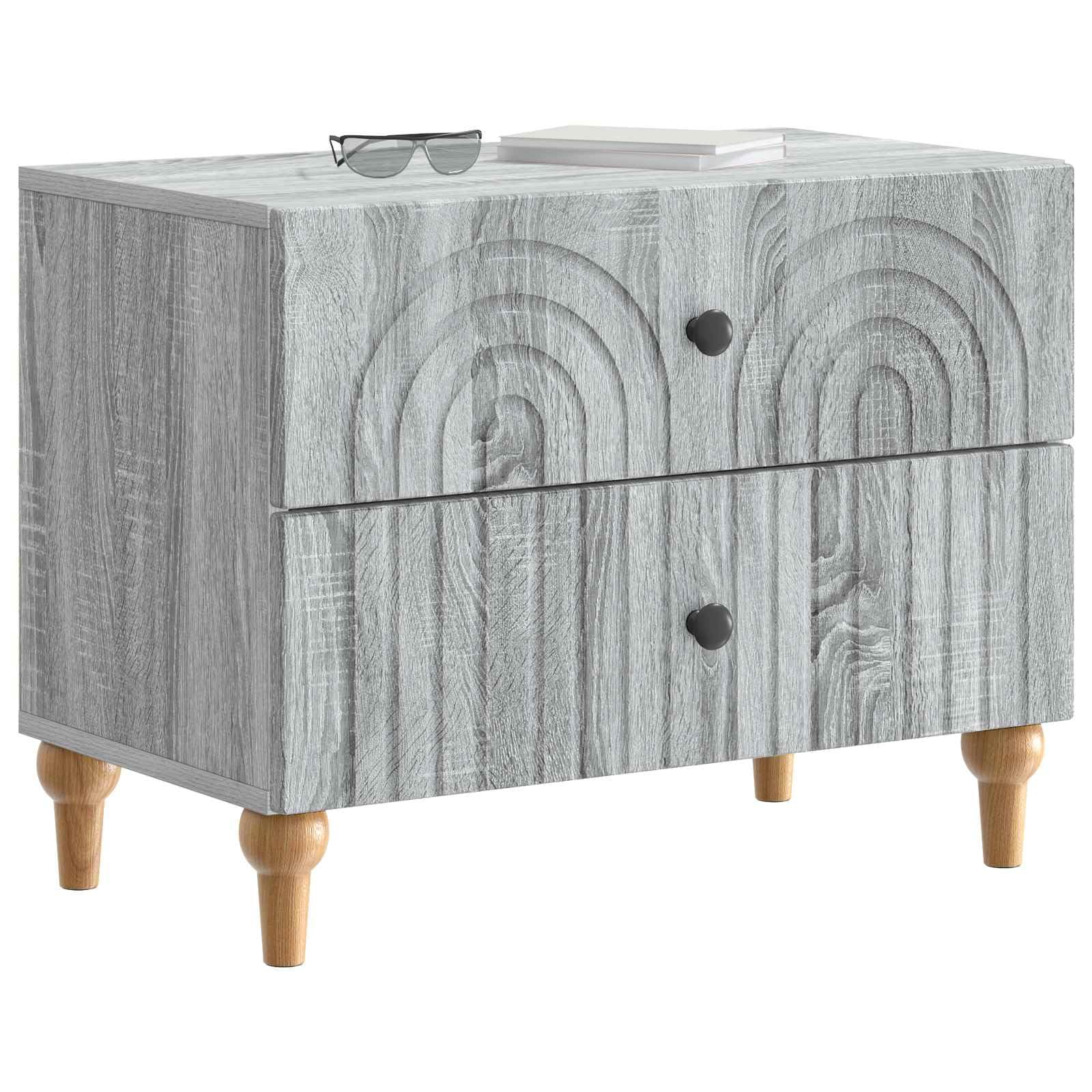 Armadio da notte grigio sonoma con cassetto e ripiano, mobiletto salvaspazio 62 x 34,5 x 48 cm, ideale per camera da letto soggiorno ufficio, consolle moderno con scomparto contenitore