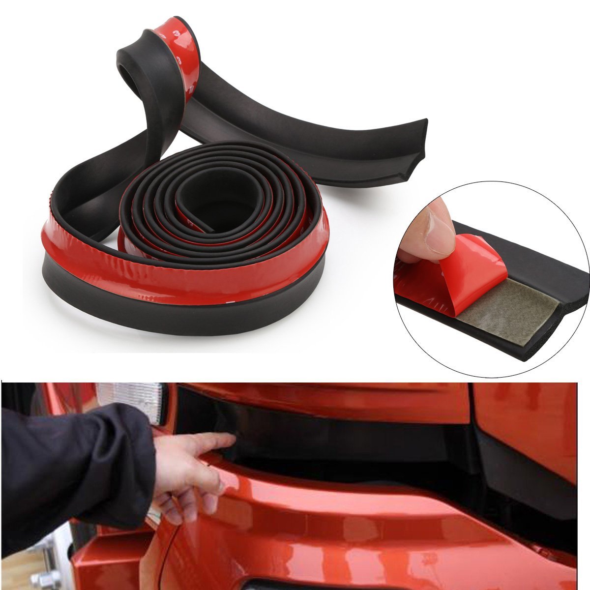 BRAUTO Stoßfänger-Schutz - 2.5m Gummi-Lippe Selbstklebend - Universal Für Auto, Truck & SUV