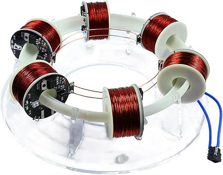 6 Coil Ring Electromagnetic Accelerator, Cyclotron Ring Accelerator, with Independent Circuit Board, Quick Response and Visually Intuitive, for Experimental Teaching, Scientific