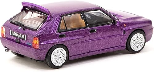 Miniatura 3 de Tarmac Works Lancia Delta HF Integrale Viola Púrpura Metálico Road64 Serie 164 Diecast Modelo T64R-TL049-VI