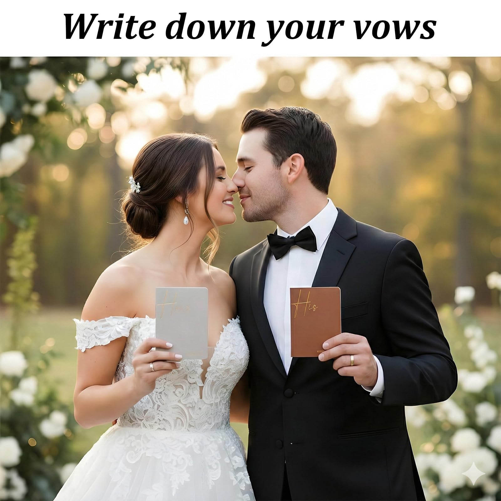 Lusofie Libros de votos para él y para ella para boda, folletos de votos forrados, ideas de regalos para novia y novio, diarios de recuerdo con aspecto de cuero para bodas, votos y recuerdos, marrón y