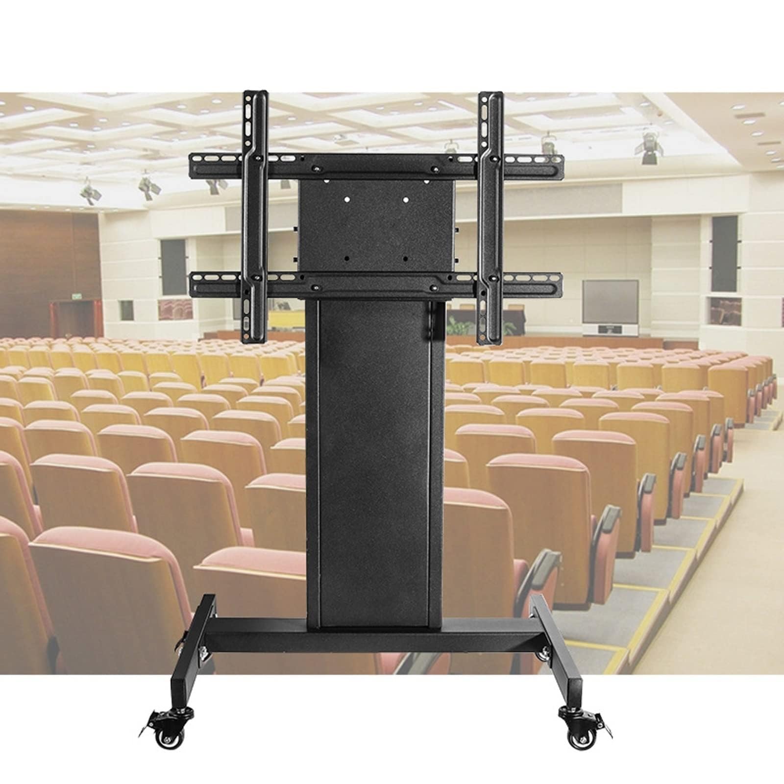 HPTHLY Mobile Tv Cart With Wheels - 32-65 Inch Screen, 0-90° Tilt Tv Cart, For Rolling Tv Stand With Locking Wheels, Max Vesa 600X400Mm